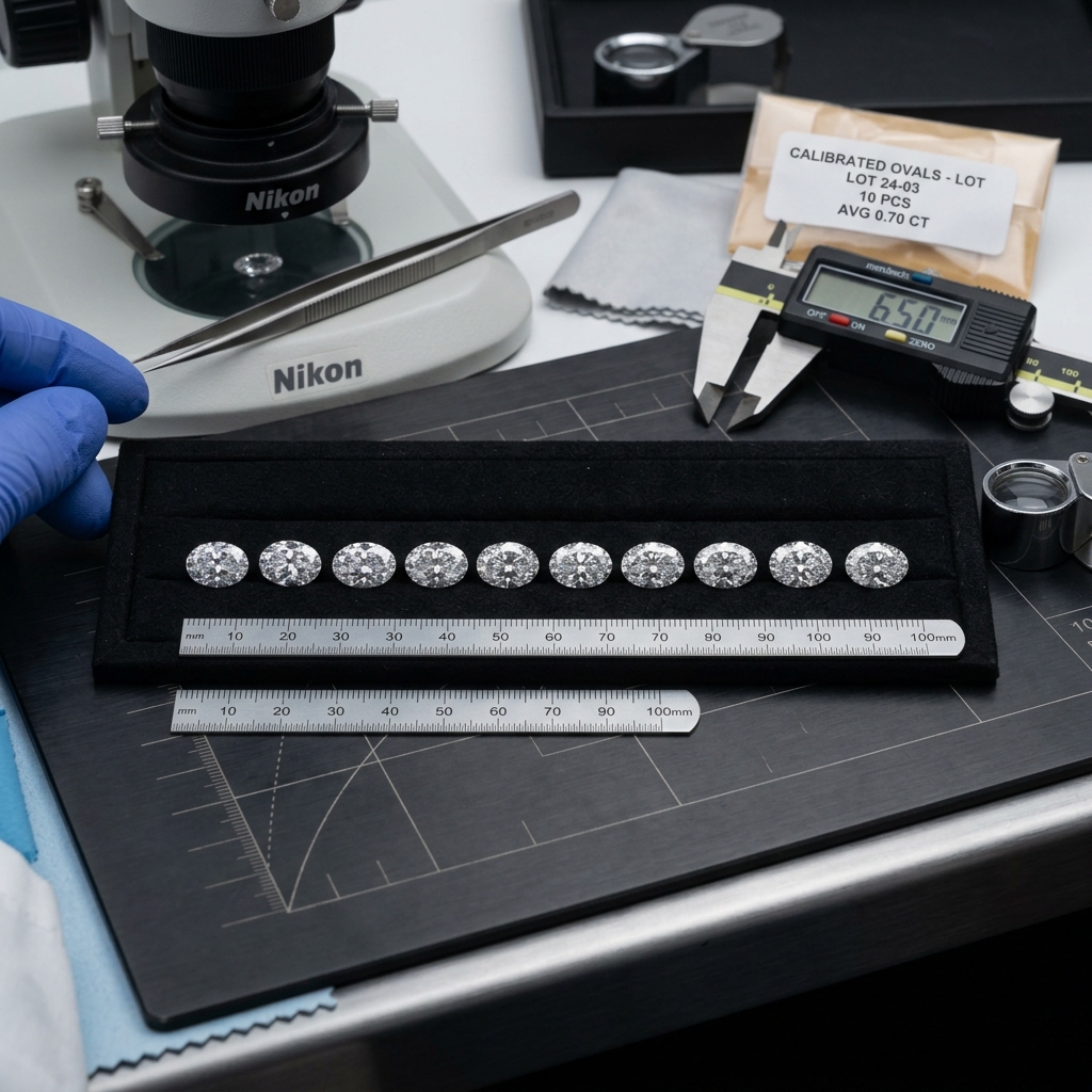 Calibrated ovals, tolerance ±0.05mm